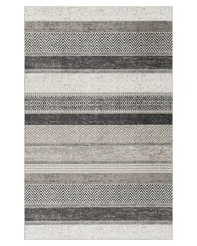 Surya Lavadora Modern Machine-washable Rug In Black