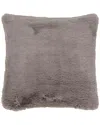 Surya Leather Pillow In Gray