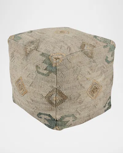 Surya Lenora Hand-woven Jute Pouf In Multi