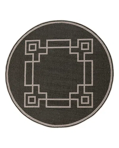 Surya Livabliss Alfresco Alf-f Round Area Rug, 8'10 X 8'10 In Black