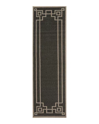 Surya Alfresco Alf-f Runner Area Rug, 2'5 X 7'10 In Black