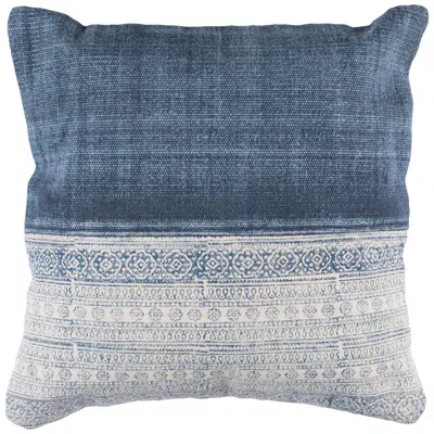 Surya Lola Pale Blue Cream Navy 20" Square Decorative Pillow