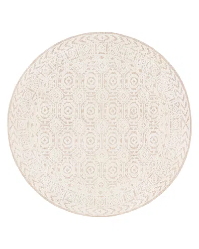 Surya Louvre Lou-2301 Round Area Rug, 8' Round In Cream/khaki