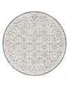 Surya Louvre Lou-2303 Round Area Rug, 8' Round In Ivory/black