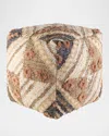 Surya Luanda Handwoven Pouf In Brown Multi