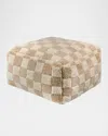 Surya Lukas Handknot Pouf In Cream/beige