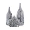 Surya Marble Vase, Set Of 3 In Gray