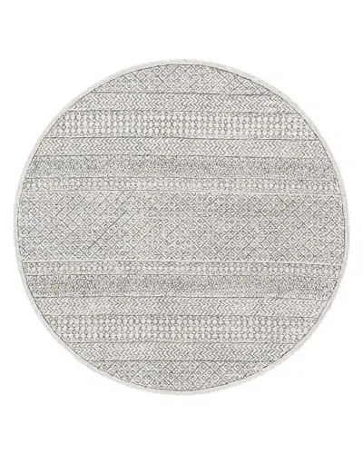 Surya Maroc 146523 Round Area Rug, 6' Round In Charcoal/beige