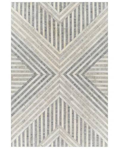 Surya Medora Leather & Viscose Rug In Grey