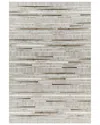 Surya Medora Viscose & Leather Rug In White