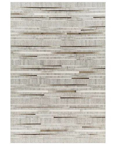 Surya Medora Viscose & Leather Rug In White
