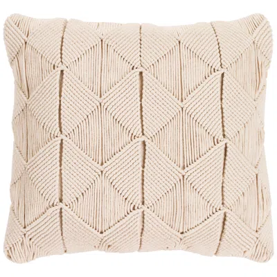 Surya Migramah Cream Cotton 20" Square Decorative Pillow