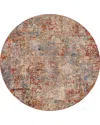 Surya Mirabel Mbe-2300 Round Area Rug, 6'7 X 6'7 In Coral/red