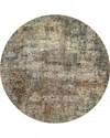 Surya Mirabel Mbe 2303 Round Area Rug, 6'7 X 6'7 In Brown/blue