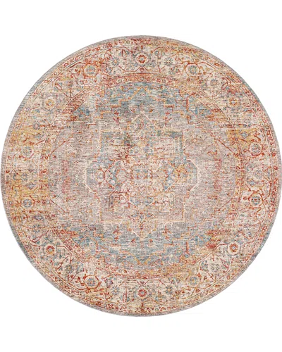 Surya Mirabel Mbe 2310 Round Area Rug, 5'3 X 5'3 In Mist/red