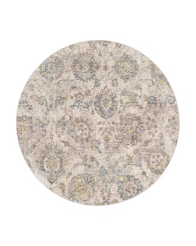 Surya Mirabel Mbe-2316 Round Area Rug, 5'3 X 5'3 In Tan/mist