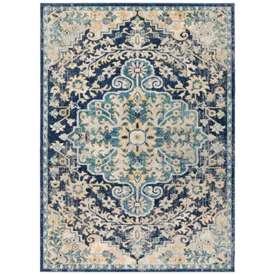 Surya Murat Mut-2320 6'7"x9' Navy And Sky Blue Area Rug In Multi