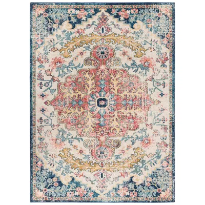 Surya Murat Mut-2321 2'7"x7'3" Runner Sky Blue And Garnet Area