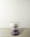 Surya Osambela Ceramic Garden Stool In Grey/cream