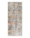 Surya Presidential Pdt-2305 Runner Area Rug, 3'3 X 8' In Bright Blue/burnt Orange