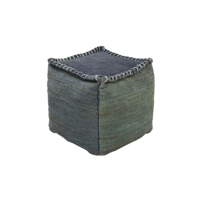 Surya Provincial Blue Slate Jute Pouf Ottoman