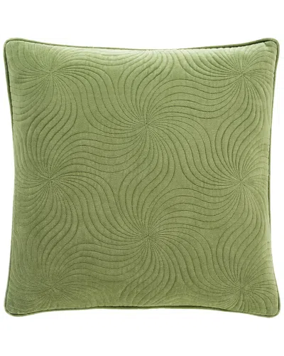 Surya Quilted Velvet Decorative Pillow In Green