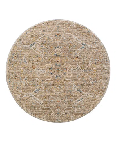 Surya Reina Ren-2300 5'3x5'3 Round Area Rug In Tan