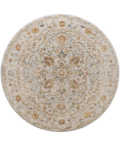Surya Reina Ren-2304 7'10" X 7'10" Round Area Rug In White