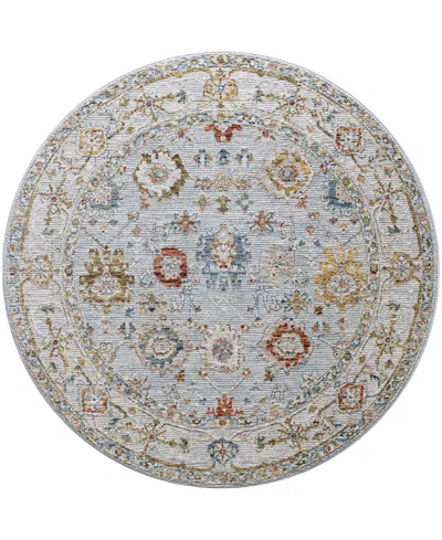 Surya Reina Ren-2306 5'3" X 5'3" Round Area Rug In Silver