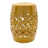Surya Ridgeway Stool In Mustard