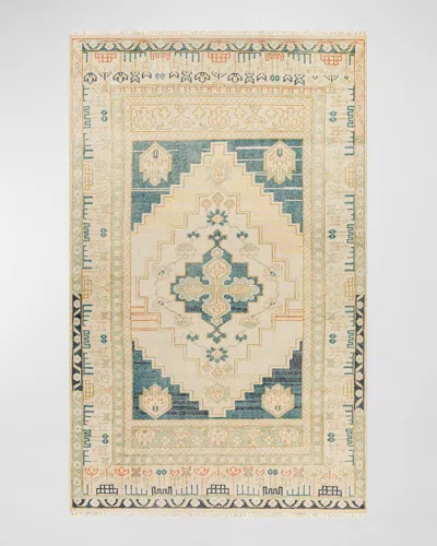 Surya Rugs Anadolu Teal Hand-knotted Rug, 6' X 9' In Teal, Cream