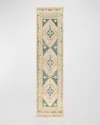 SURYA RUGS ANADOLU TEAL HAND-KNOTTED RUNNER, 2' X 10'