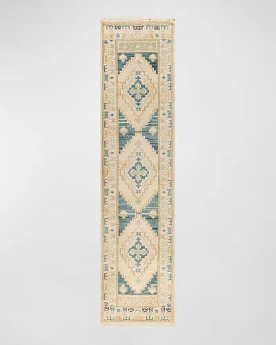 Surya Rugs Anadolu Teal Hand-knotted Runner, 2' X 10'