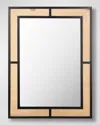 Surya Rugs Anasa 40" Woven Cane Wall Mirror, Black In Natural/black