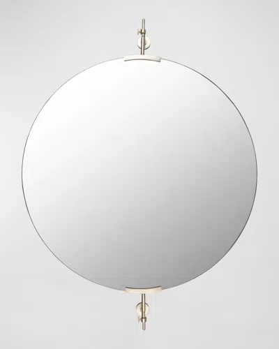 Surya Rugs Anastasya 34" Round Wall Mirror, Silver