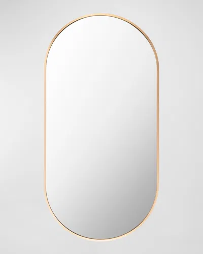 Surya Rugs Aranya 39" Thick Oval Wall Mirror, Gold