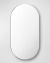 Surya Rugs Aranya 39" Thick Oval Wall Mirror, Silver In Silver