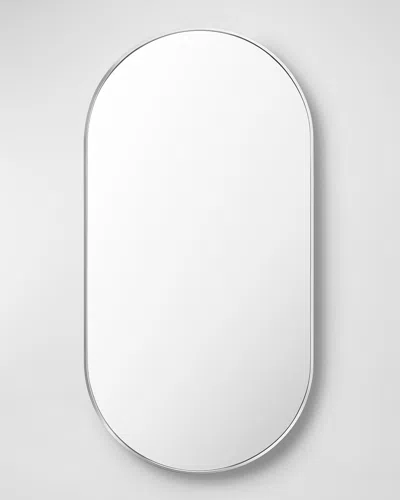 Surya Rugs Aranya 39" Thick Oval Wall Mirror, Silver