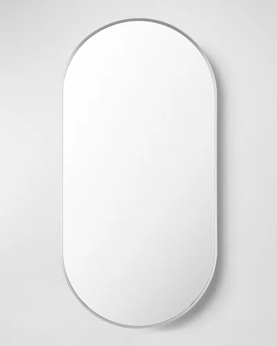 Surya Rugs Aranya 39" Thick Oval Wall Mirror, White