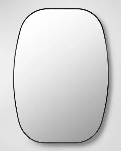 Surya Rugs Aranya 41" Rounded Wall Mirror, Black