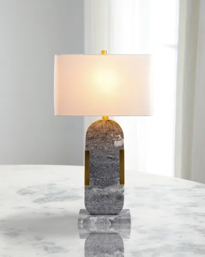 Surya Rugs Auroria 28" Marble Table Lamp In Grey