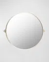 Surya Rugs Burnish 31" Round Wall Mirror, Silver In Silver