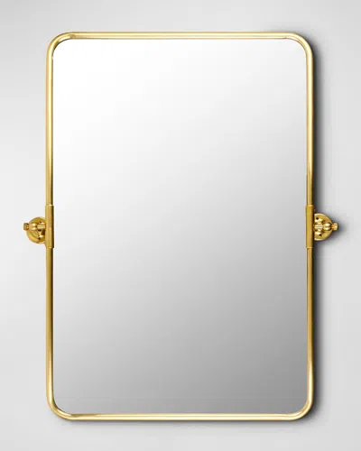 Surya Rugs Burnish Golden Rectangular Mirror, 30"