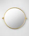 Surya Rugs Burnish Golden Round Mirror, 27" In Gold