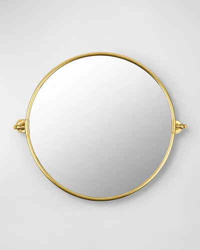 Surya Rugs Burnish Golden Round Mirror, 27"