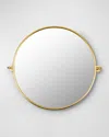 Surya Rugs Burnish Golden Round Mirror, 32" In Gold