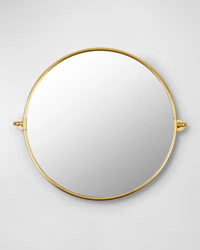 Surya Rugs Burnish Golden Round Mirror, 32"