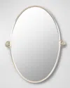 Surya Rugs Burnish Silver Oval Mirror In Silver