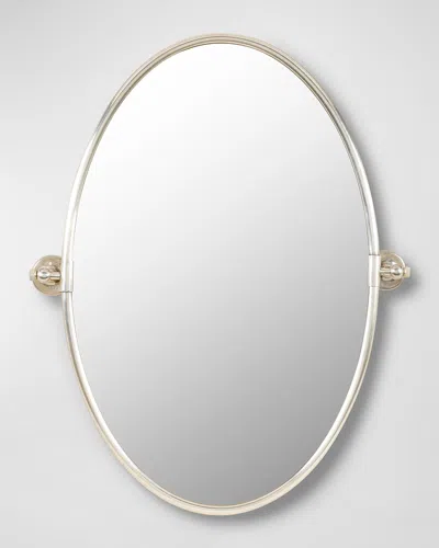 Surya Rugs Burnish Silver Oval Mirror