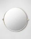 Surya Rugs Burnish Silver Round Mirror, 32" In Silver